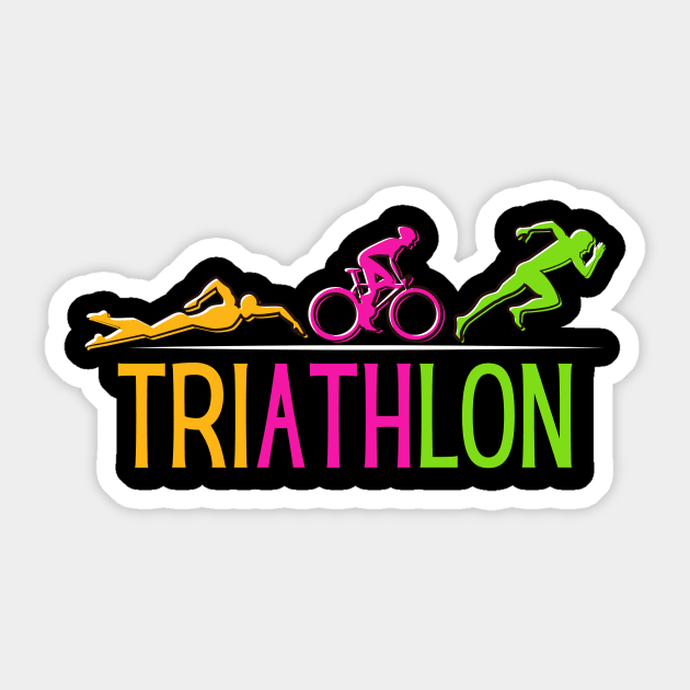 Triathlon Marathon Sport Swim Bike Run Sticker by Foxxy Merch